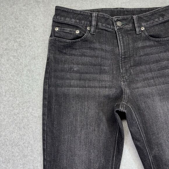 L.L. Bean BeanFlex Jeans Women’s 12R Black Skinny Leg Favorite Fit Denim - Picture 2 of 16